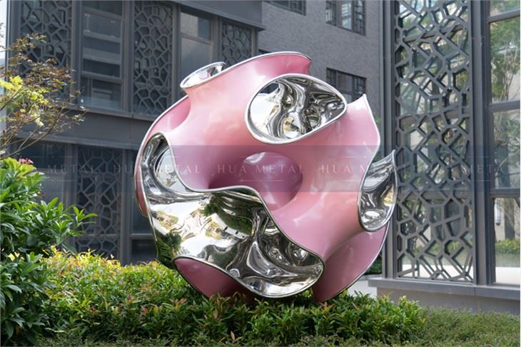 Escultura de Bola de Aço Inoxidável Pintada